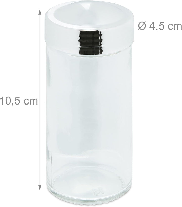 Relaxdays Gewürzregal Bambus, mit 18 Gewürzgläsern, stehend, HBT: 19 x 42 x 10,5 cm, Gewürzständer f