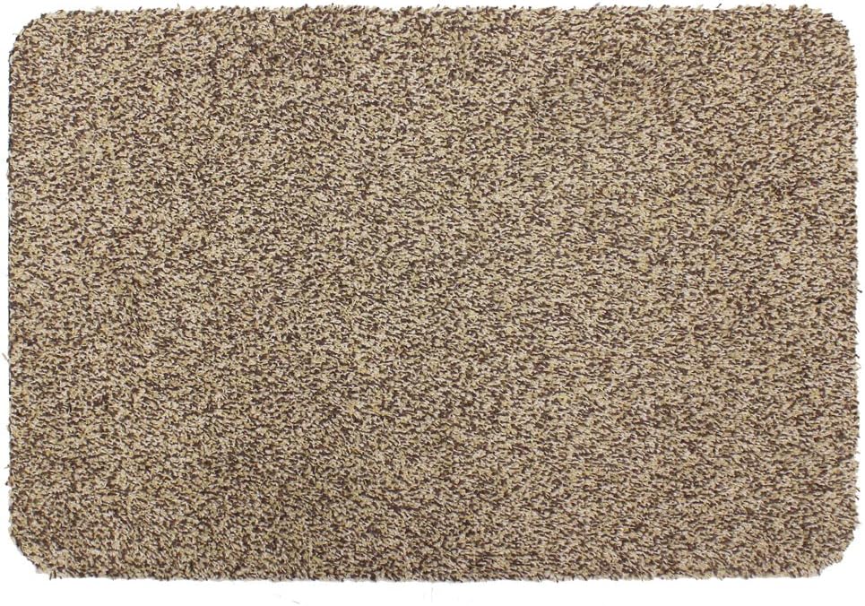 JVL Tanami Fussmatte, maschinenwaschbar, Baumwolle/Polyester/Gummi/Mikrofaser, beige, 50 x 75 cm Bei