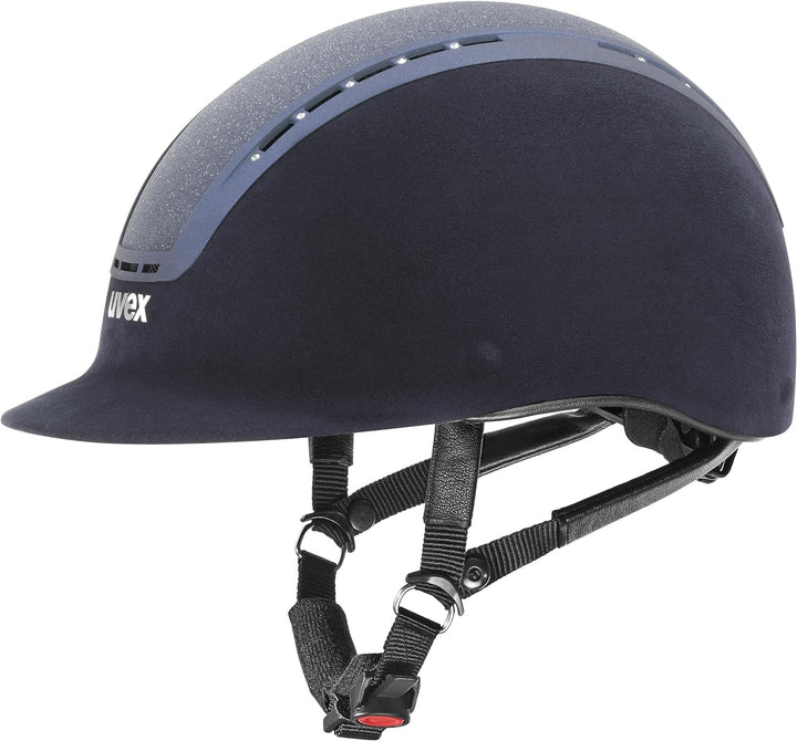 Uvex Reithelm suxxeed Glamour Blue Kristalle blau Veloursimitat Glitzereinsatz blue 57-59 cm, blue 5