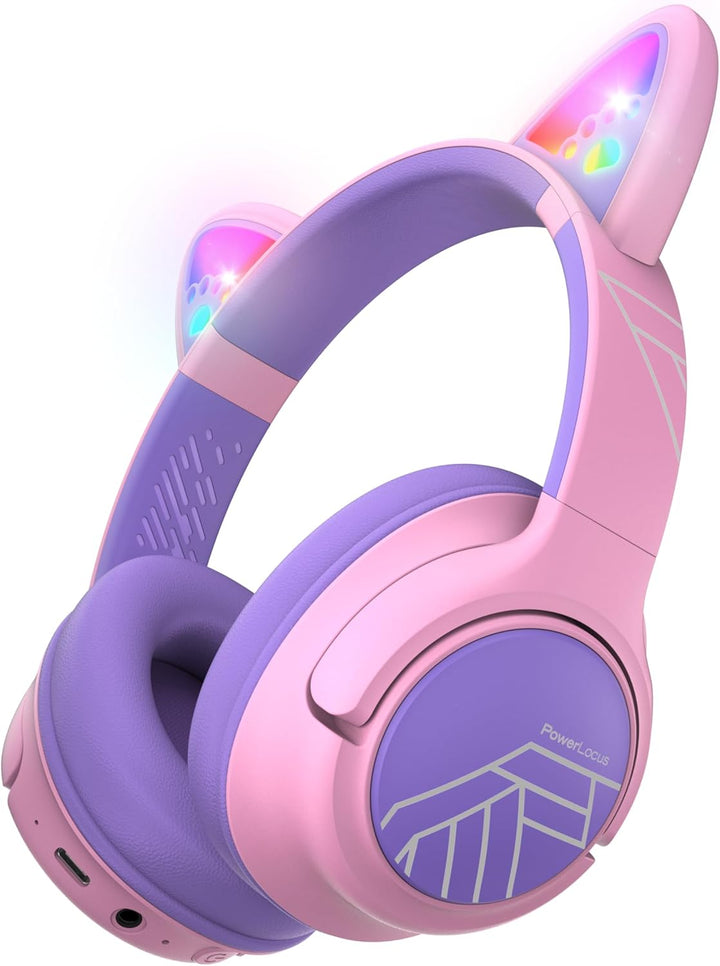 PowerLocus Bluetooth Kopfhörer Kinder, Kinderkopfhörer Over Ear mit 74/85/94dB Lautstärkebegrenzung,