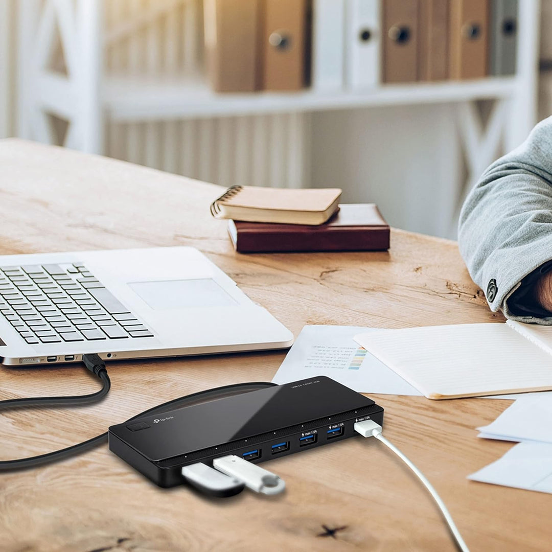 TP-Link UH700 7-Port USB 3.0 HUB inklusive Netzadapter und USB 3.0 Kabel, bis zu 5 Gbit/s, Hot Swapp