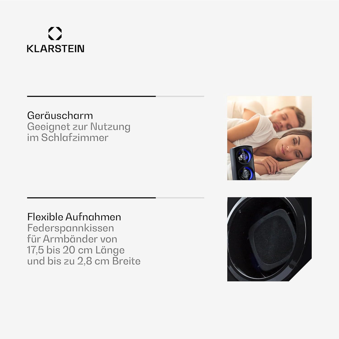 Klarstein Uhrenbeweger, Automatik-Uhrenbeweger, Watch Winder, Uhrenbeweger für Automatikuhren, Autom