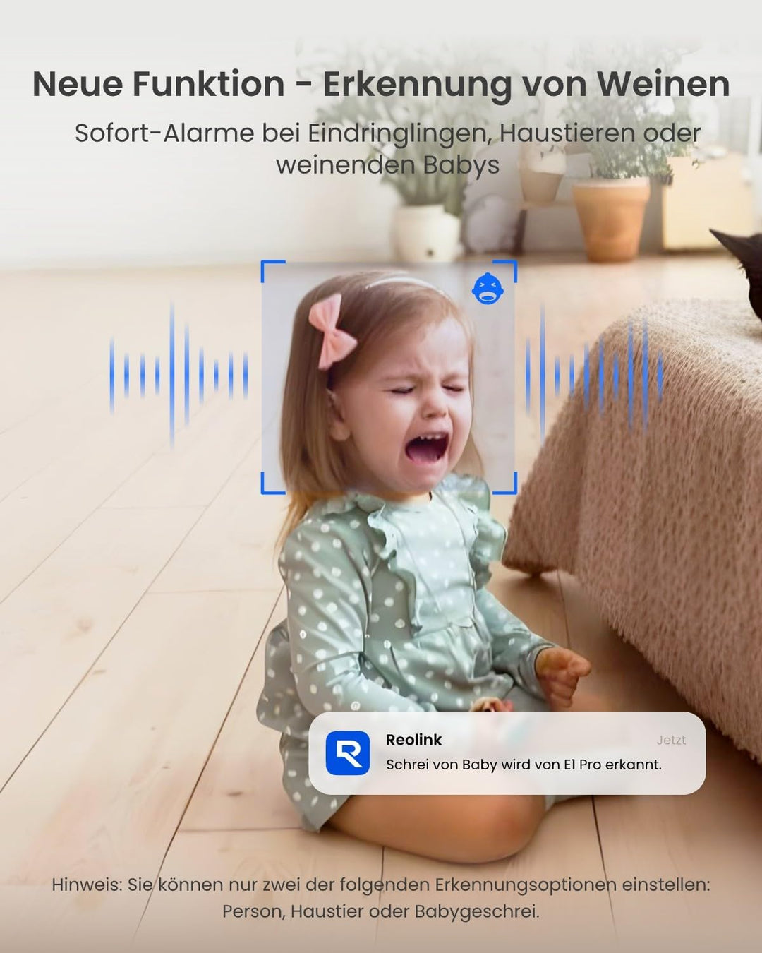 Reolink WLAN Überwachungskamera Innen 4MP, Schwenkbare IP-Kamera Indoor für Babys, Haustier Kameramo
