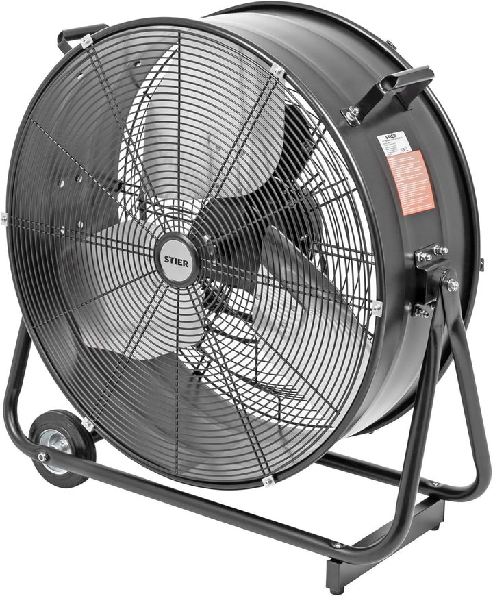 STIER Trommelventilator Bodenventilator, fahrbar, 330W, Ø600mm, Windmaschine, Industrieventilator, H