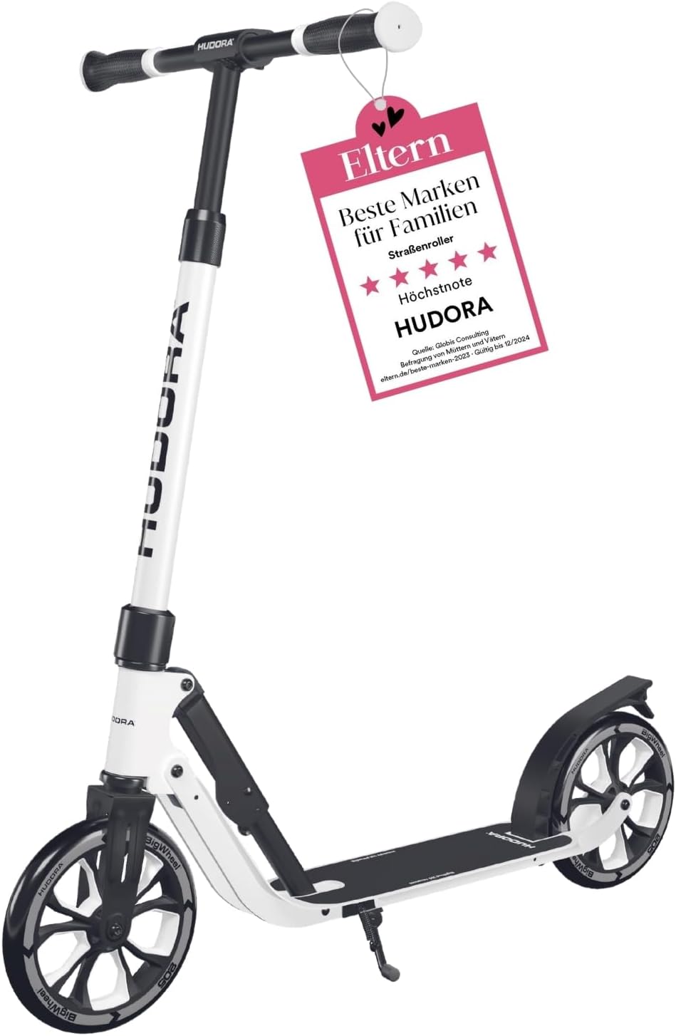 HUDORA BigWheel® 205 Advanced Scooter - Komfortabler Aluminium-Roller für bis zu 100kg - Höhenverste