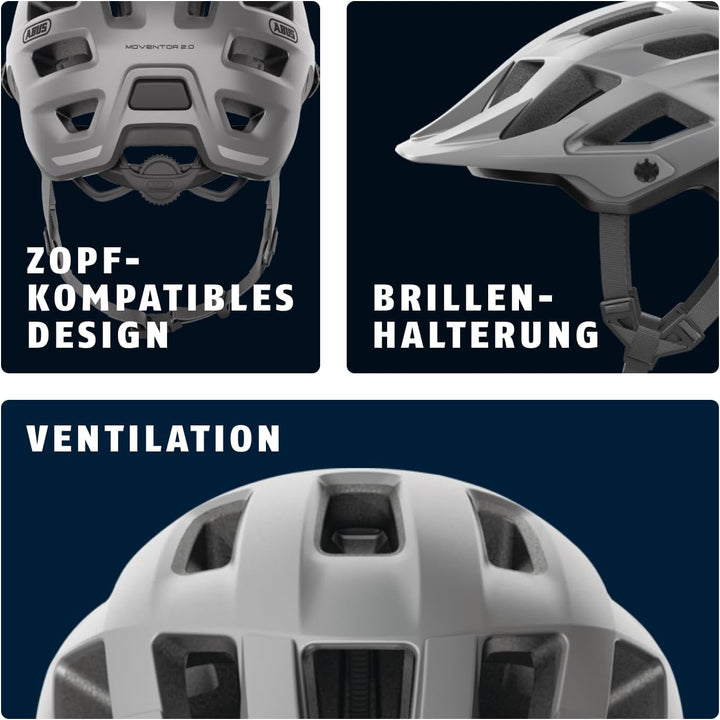 ABUS MTB-Helm Moventor 2.0 - komfortabler Fahrradhelm fürs Gelände - All-Mountain-Helm - für Damen u