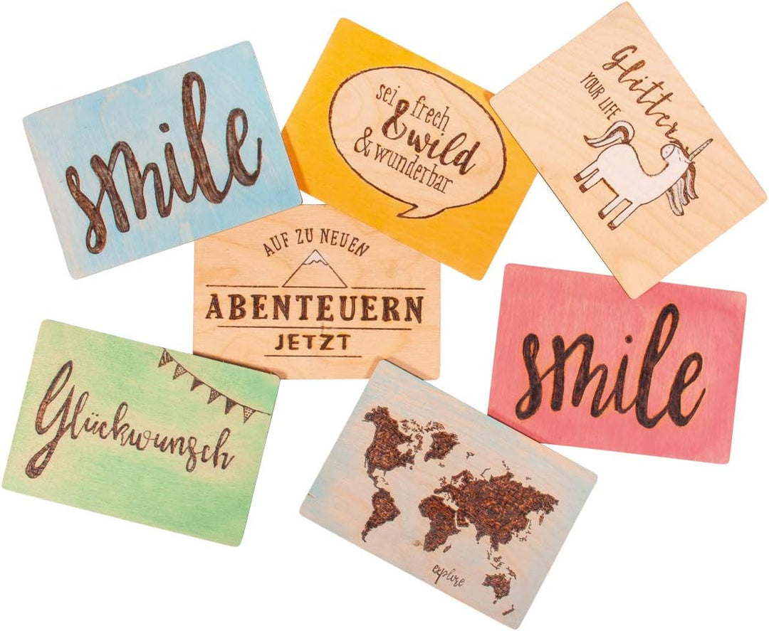 Rayher Hobby Rayher Hobby Rayher Holz Postkarte, 14,8x10,5x0,3cm, 26 Stück, FSC 100% Postkarten aus