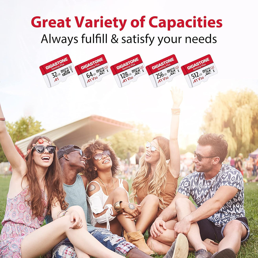 Gigastone 256GB Micro SDXC-Speicherkarte, Gaming Plus Serie, Lesegeschwindigkeit bis zu 100 MB/s, ko