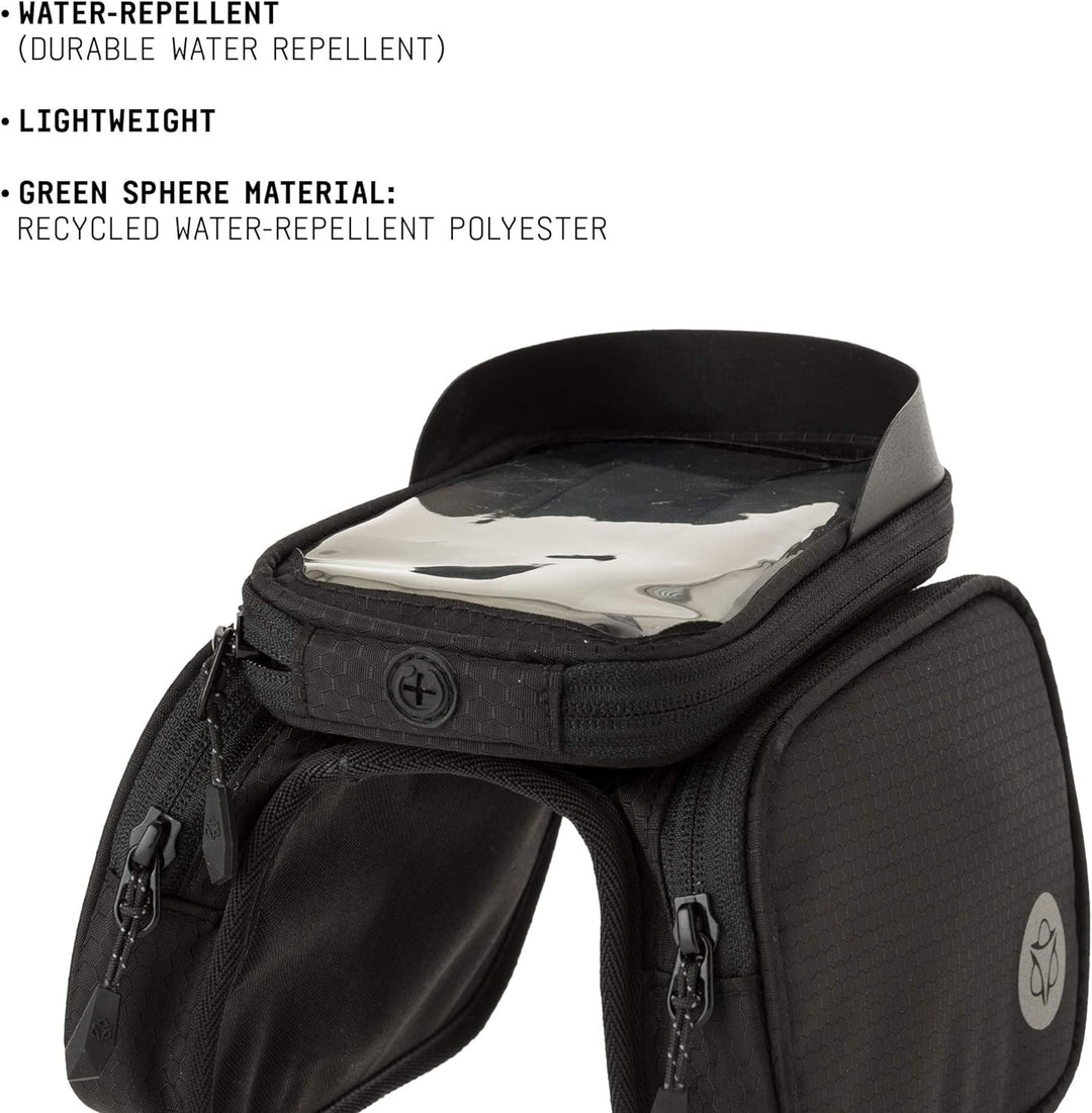 AGU Essentials Performance Doppelte Fahrrad Rahmentasche, 1L Ramentasche Fahrrad Handy, Wasserabweis