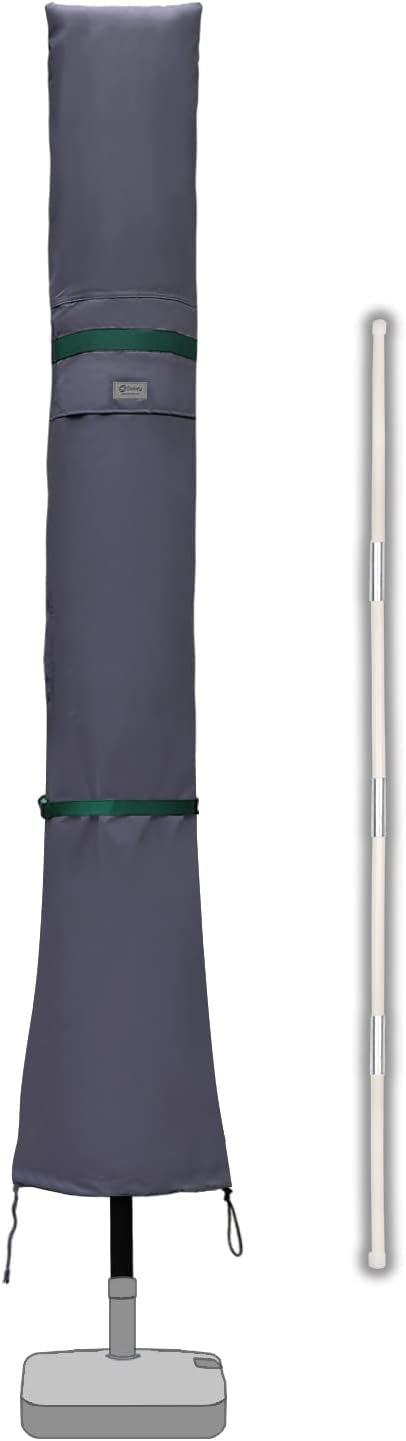 Sekey Sonnenschirm Schutzhülle mit Stab, Abdeckhauben für Ø 350cm / 200x300cm Gartenschirm mit Belüf