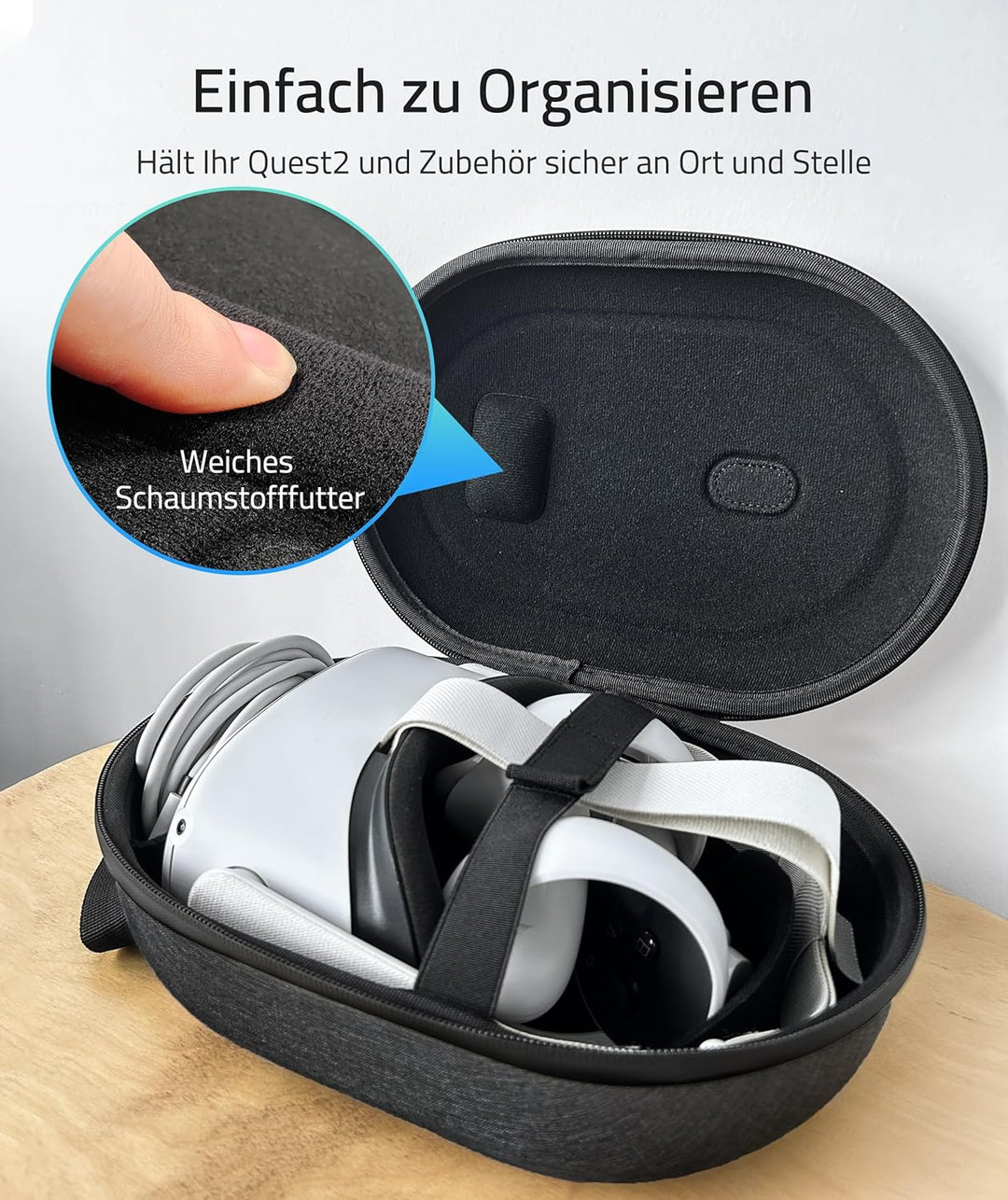 Syntech Tragetasche Kompatibel mit Oculus Quest3/Quest2 Zubehör VR Headset mit Touch Controllern und
