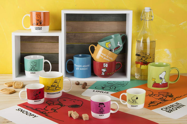 Excelsa Brunch Time Cappuccinotasse 6 tlg. Set Jumbo Snoopy Modern, Modern