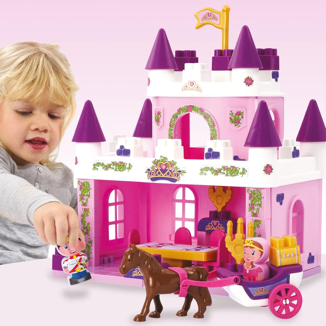 Ecoiffier – Abrick Märchenschloss – Schloss aus grossen Bausteinen, mit Prinzessin, Prinz und Kutsch