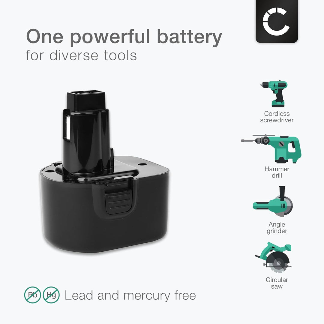 CELLONIC 2X Akku kompatibel mit Dewalt DC727, DC740, DC740F2, DC740K2, DC740KA, DC740KN, DW907, DE90