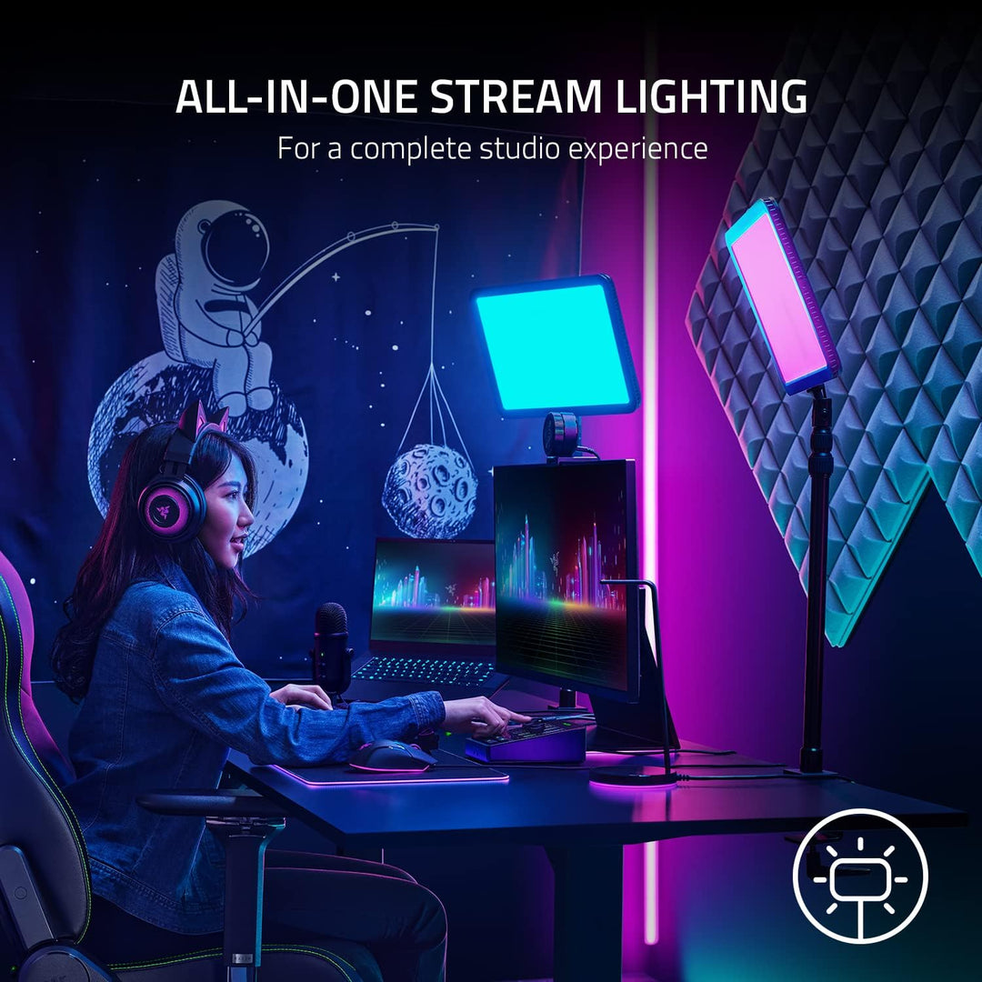 Razer Key Light Chroma - RGB Key Light für Streaming (Komplettlösung für Streaming-Beleuchtung, Indi