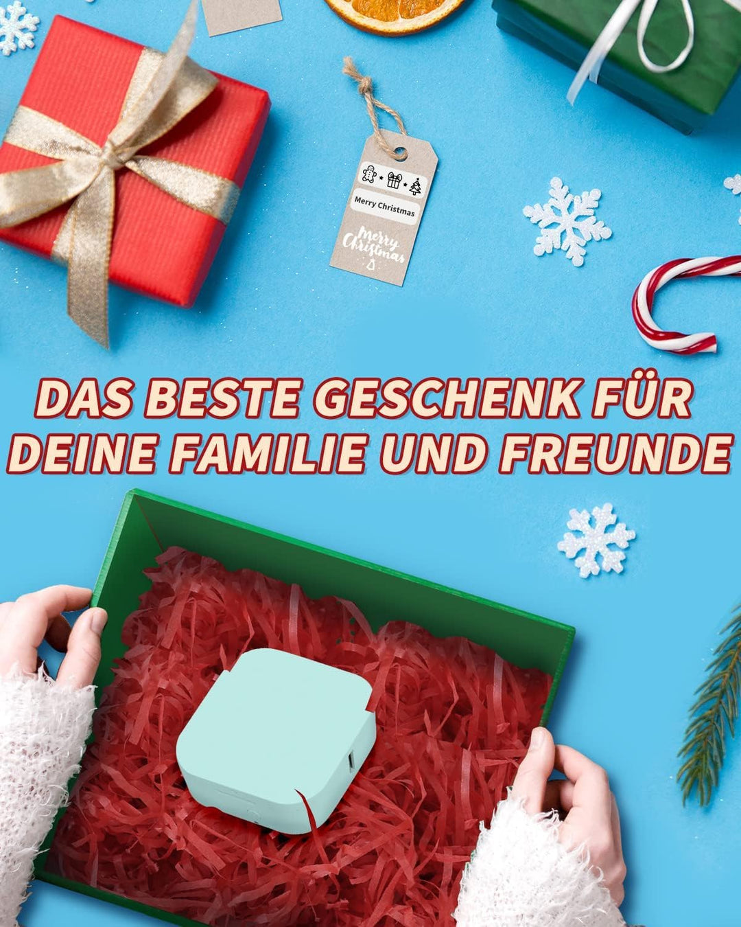 COLORWING Q30 Bluetooth Etikettendrucker, Beschriftungsgerät Selbstklebend Kompatibel Mit Ios Androi