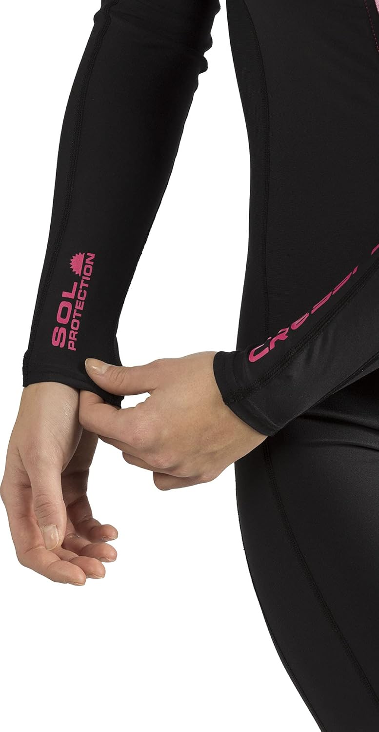 Cressi Skin 1mm - Superelastischen Anzug aus 86% Polyester / 14% Elasthan Schwarz/Rosa 4/L, Schwarz/