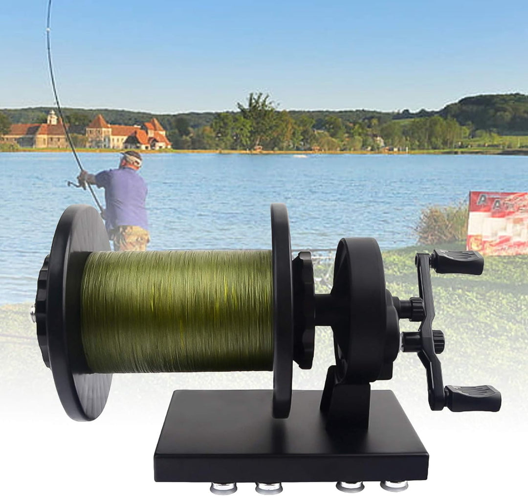 Angelschnurwickler, Tragbare Spinnrolle Angelschnur-Aufwickelmaschine Mit Saugnapf Schwarz, Schwarz