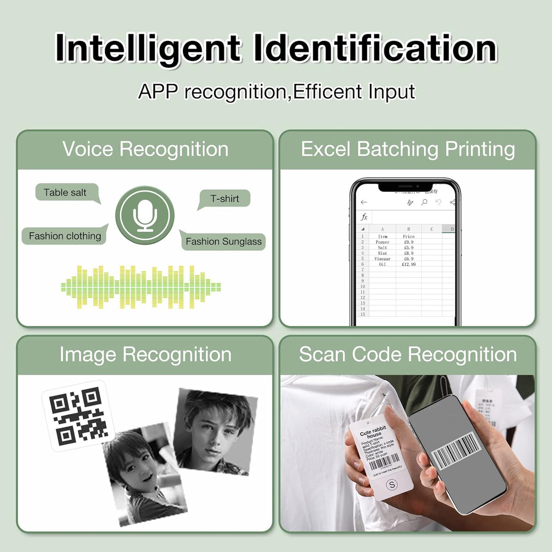 NIIMBOT B21 Bluetooth Etikettendrucker, Beschriftungsgerät Selbstklebend Kompatibel Mit IOS Android,