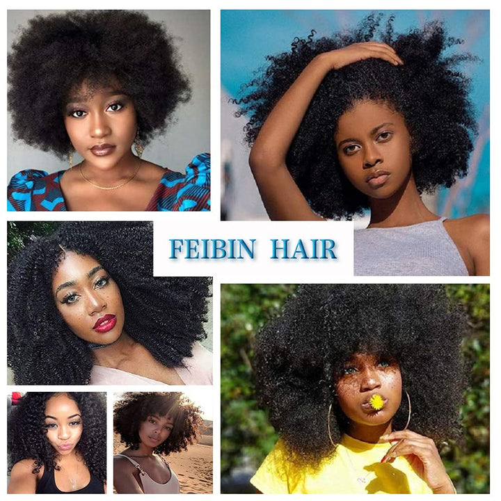 Afro Kinkys Curly Remy Human Hair Weave 3 Bundles Wefts 4B 4C Unprocessed Brazilian Virgin Hair Exte