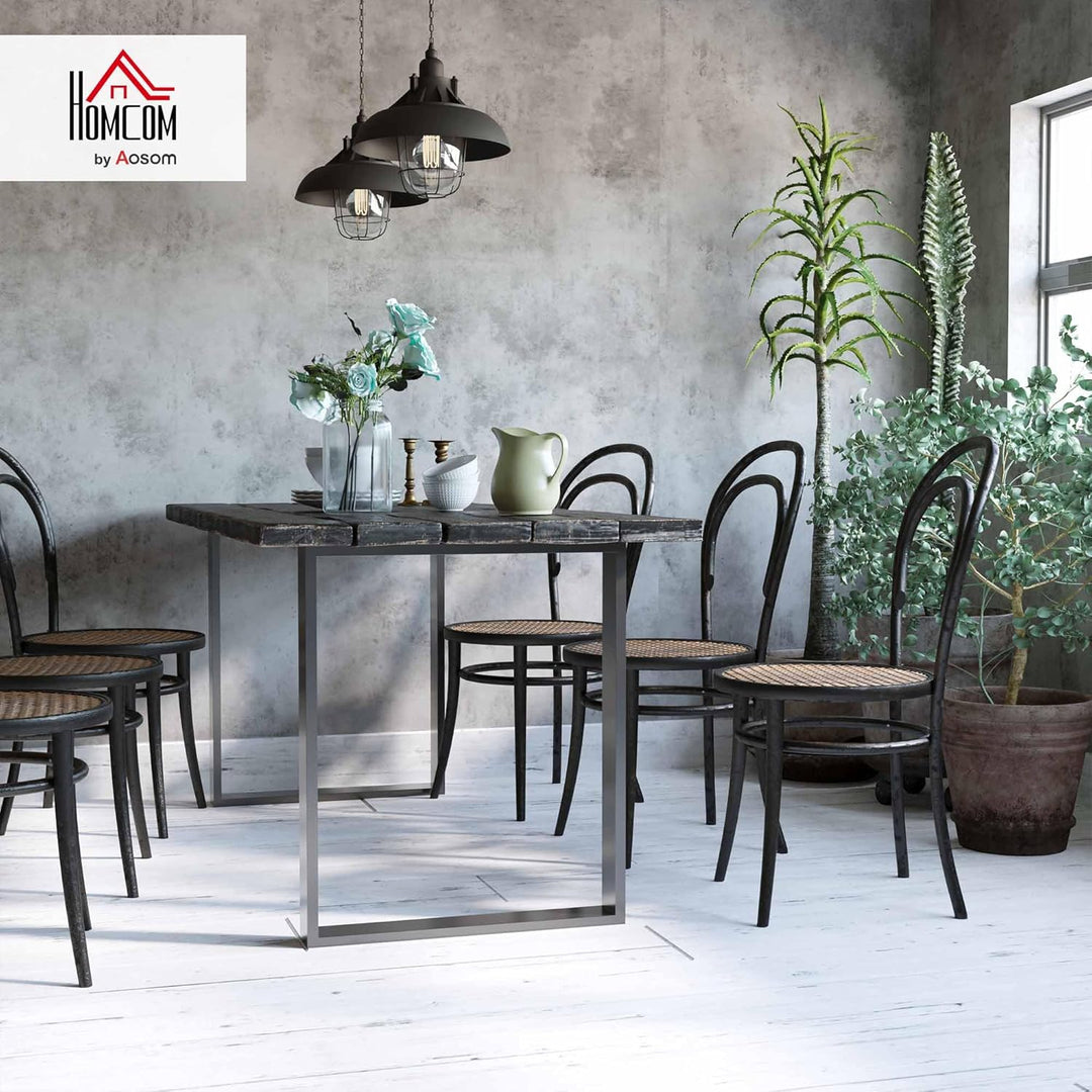 HOMCOM Tischbeine, 2er-Set Tischkufen, Möbelfüsse aus Vierkantprofilen, 60 x 72 cm Tischgestell für