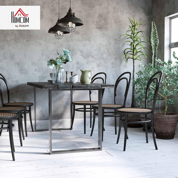 HOMCOM Tischbeine, 2er-Set Tischkufen, Möbelfüsse aus Vierkantprofilen, 60 x 72 cm Tischgestell für