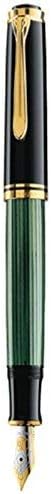 Pelikan Kolbenfüllhalter Souverän M 600 schwarz/grün Bicolor-Goldfeder EF Federbreite EF, Federbreit