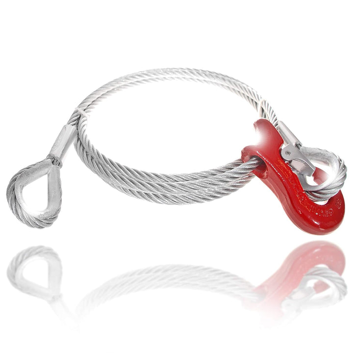 Drahtseile24 Chokerseil mit Kauschen, Rückeseil – Forstseil mit Seil Gleithaken | 10mm – 16mm | 0,5m