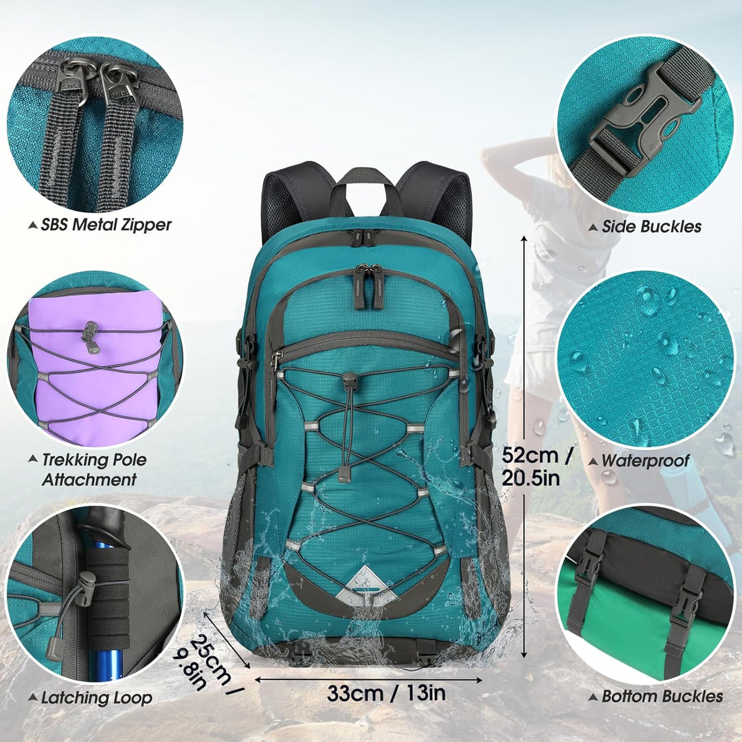 IGOLUMON Wanderrucksack Herren Damen 40L Wasserdichter Rucksack Leicht Faltbarer Reiserucksack Trekk