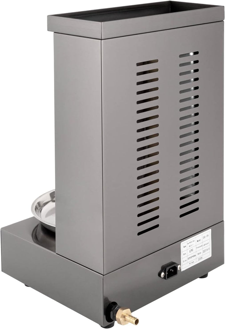 Dönergrill, 3000W Gas-Vertikal Drehspiess Grill, Gyros Grill mit 2 Brennern, Dönergrill für Zuhause,