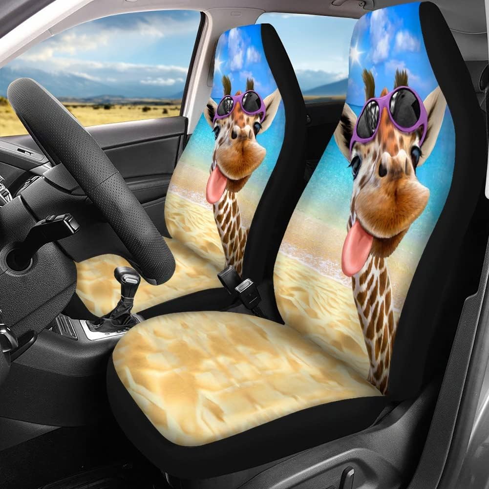 Chaqlin Universelle Auto-Vordersitzbezüge und Rücksitzschoner für teilbare Bank, Autozubehör, je 2 S