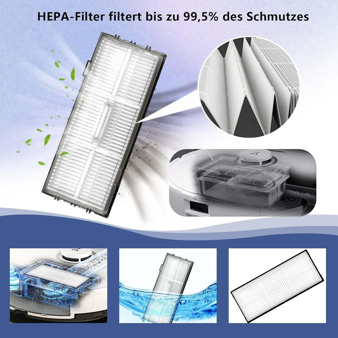 26 Stück Zubehör Kit für Roborock S8 Pro Ultra Saugroboter Ersatzteile, 6*Staubbeutel,2*Hauptbürste,