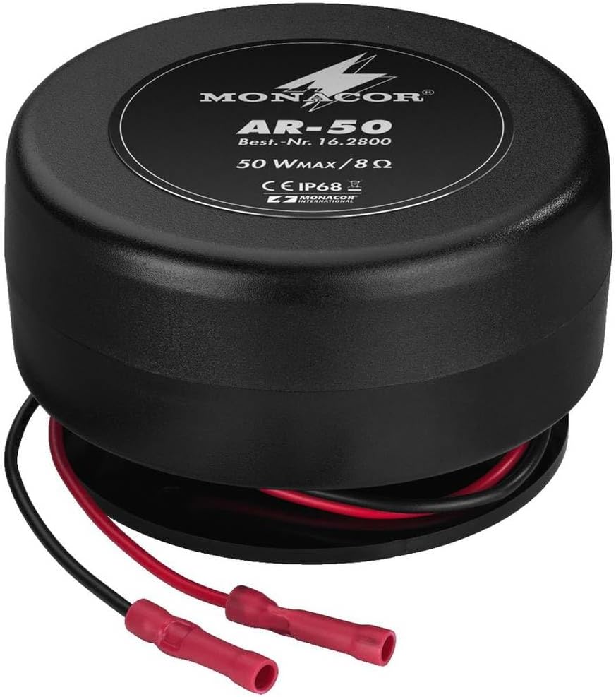 MONACOR AR-50 Wetterfester Audio-Exciter/Resonator, Schwarz, 16.2800 Single, Single