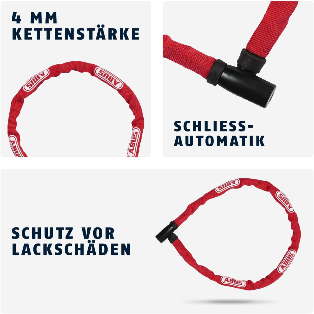 ABUS Kettenschloss Steel-O-Chain 4804K – Fahrradschloss aus Spezialstahl – ABUS-Sicherheitslevel 4 R