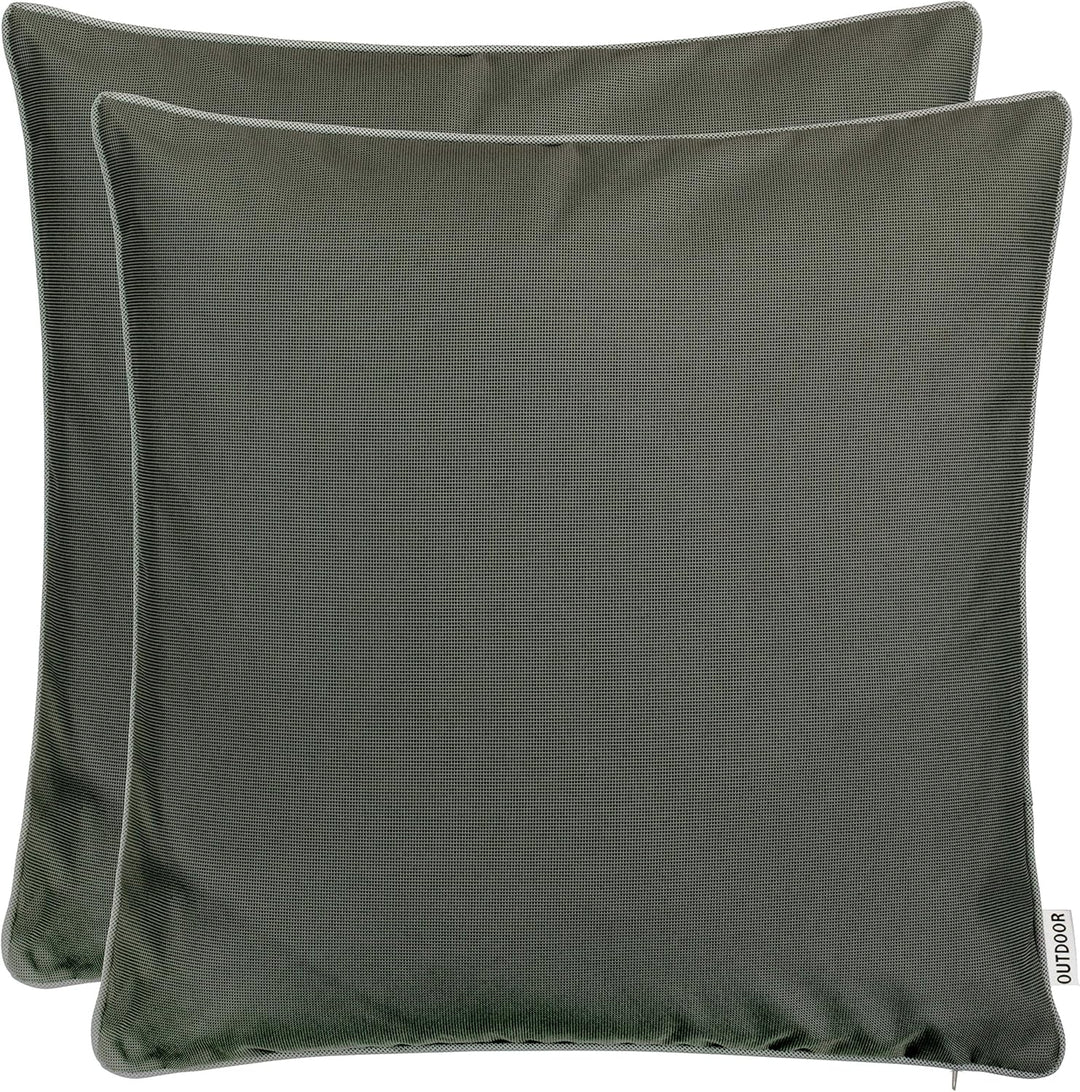 Brandsseller Outdoor Garten Kissen Dekokissen mit Paspel - Garngefärbt Uni Schmutz- und Wasserabweis