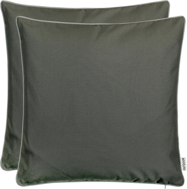 Brandsseller Outdoor Garten Kissen Dekokissen mit Paspel - Garngefärbt Uni Schmutz- und Wasserabweis