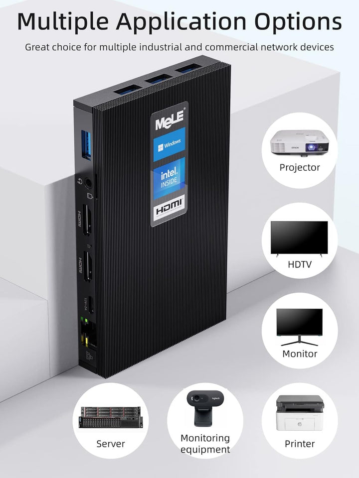 MeLE Mini PC Lüfterlos Quieter3Q N5105 8 GB/256 GB Desktop-Computer Micro PC M.2 SSD bis zu 4 TB Dua