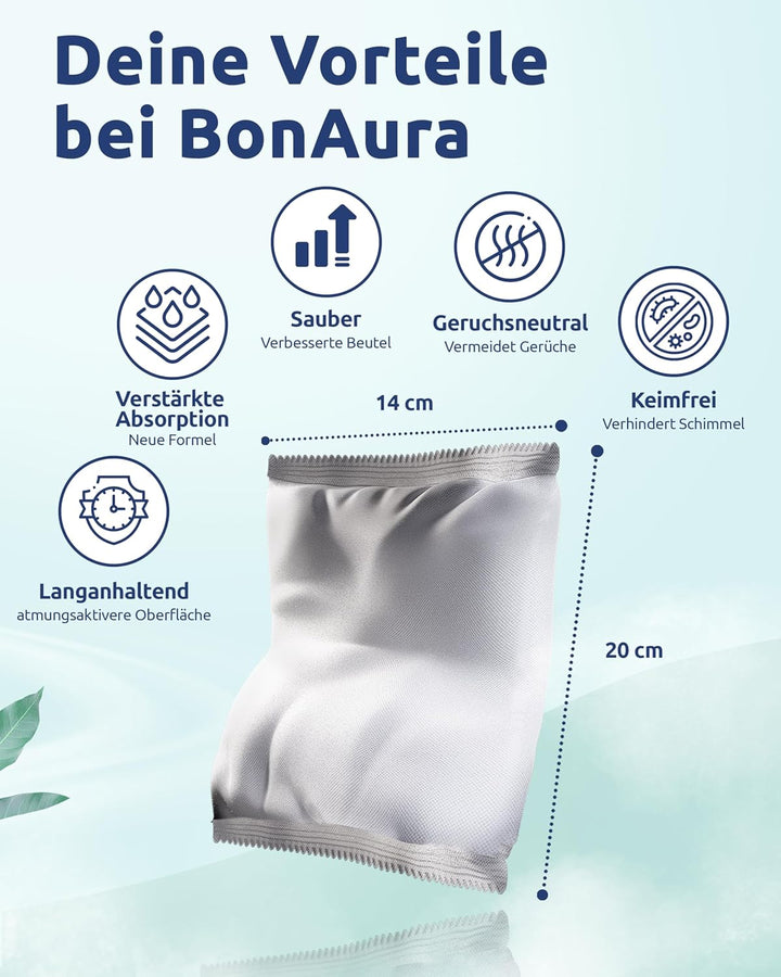 BonAura® AirOne Max Luftentfeuchter ohne Strom bis 33m² I 360° Belüftung I Raumentfeuchter mit Ausgi