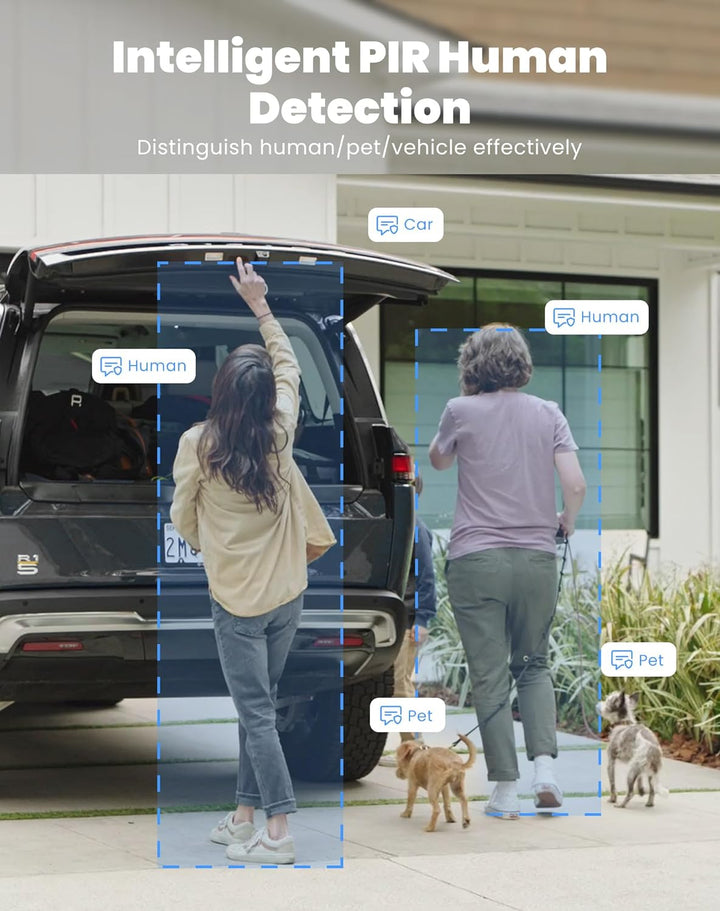 FOAOOD 2K Überwachungskamera Aussen Akku, 360°PTZ Kamera Überwachung Aussen Solar, Aussenkamera mit
