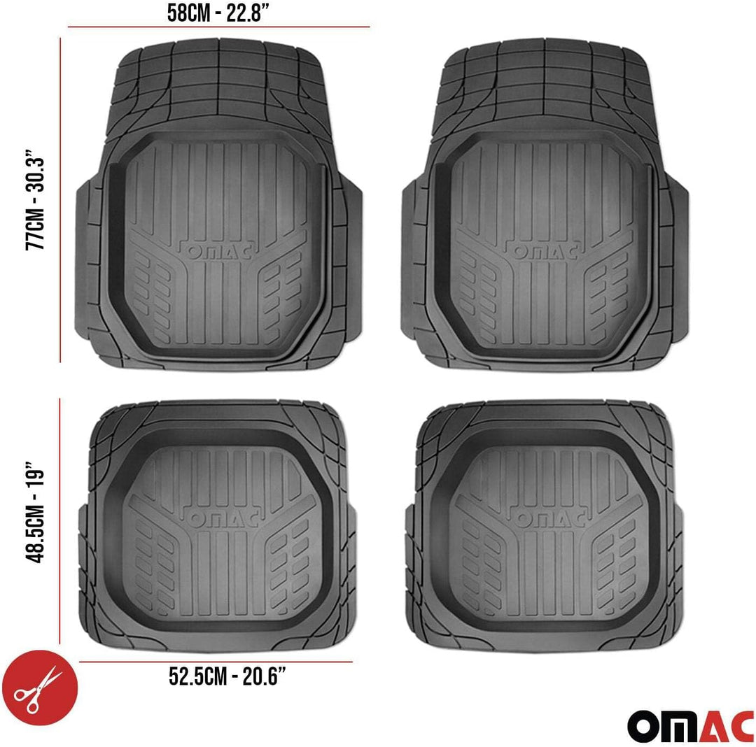 Fussmatte Gummimatten Universelle Kompatibilität Allwetter Hoher Rand Antirutsch Schwarz