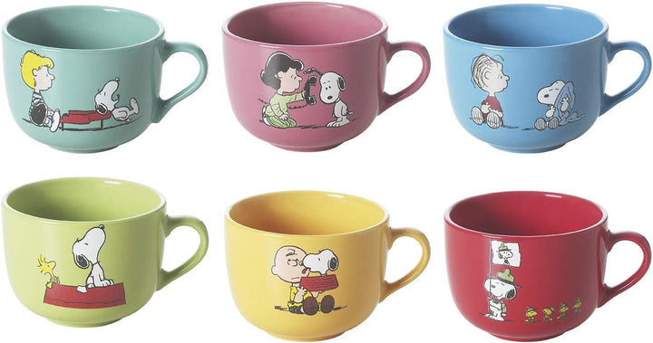 Excelsa Brunch Time Cappuccinotasse 6 tlg. Set Jumbo Snoopy Modern, Modern