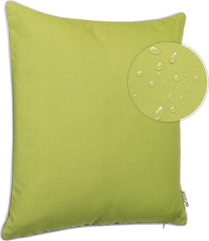 Brandsseller Outdoor Garten Kissen Dekokissen mit Paspel - Garngefärbt Uni Schmutz- und Wasserabweis