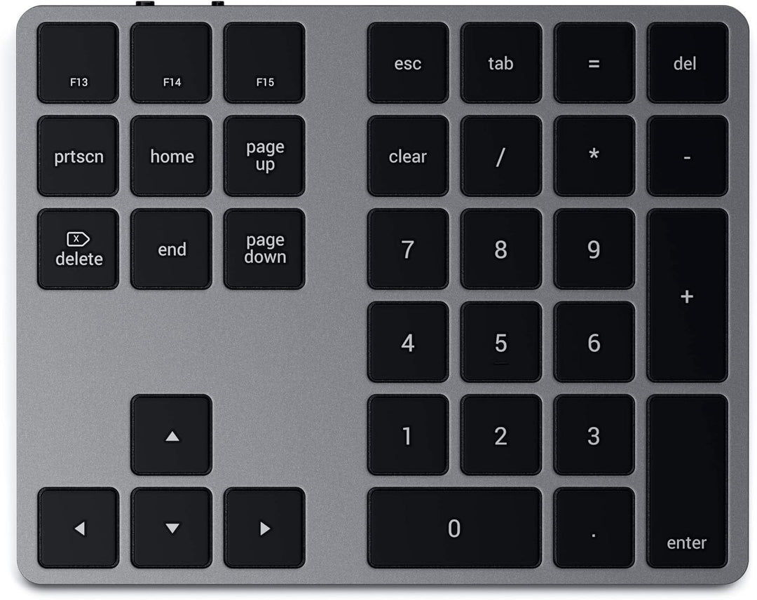 SATECHI Bluetooth Erweiterter Ziffernblock 34 Tasten, US-Layout, wiederaufladbarer Aluminium-Ziffern