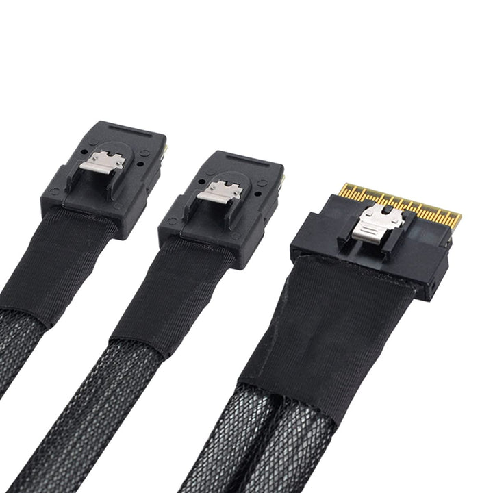 cablecc PCI-E Ultraport Slimline SAS Slim 4.0 SFF-8654 8i 74pin auf Dual SFF-8087 Mini SAS Kabel PCI