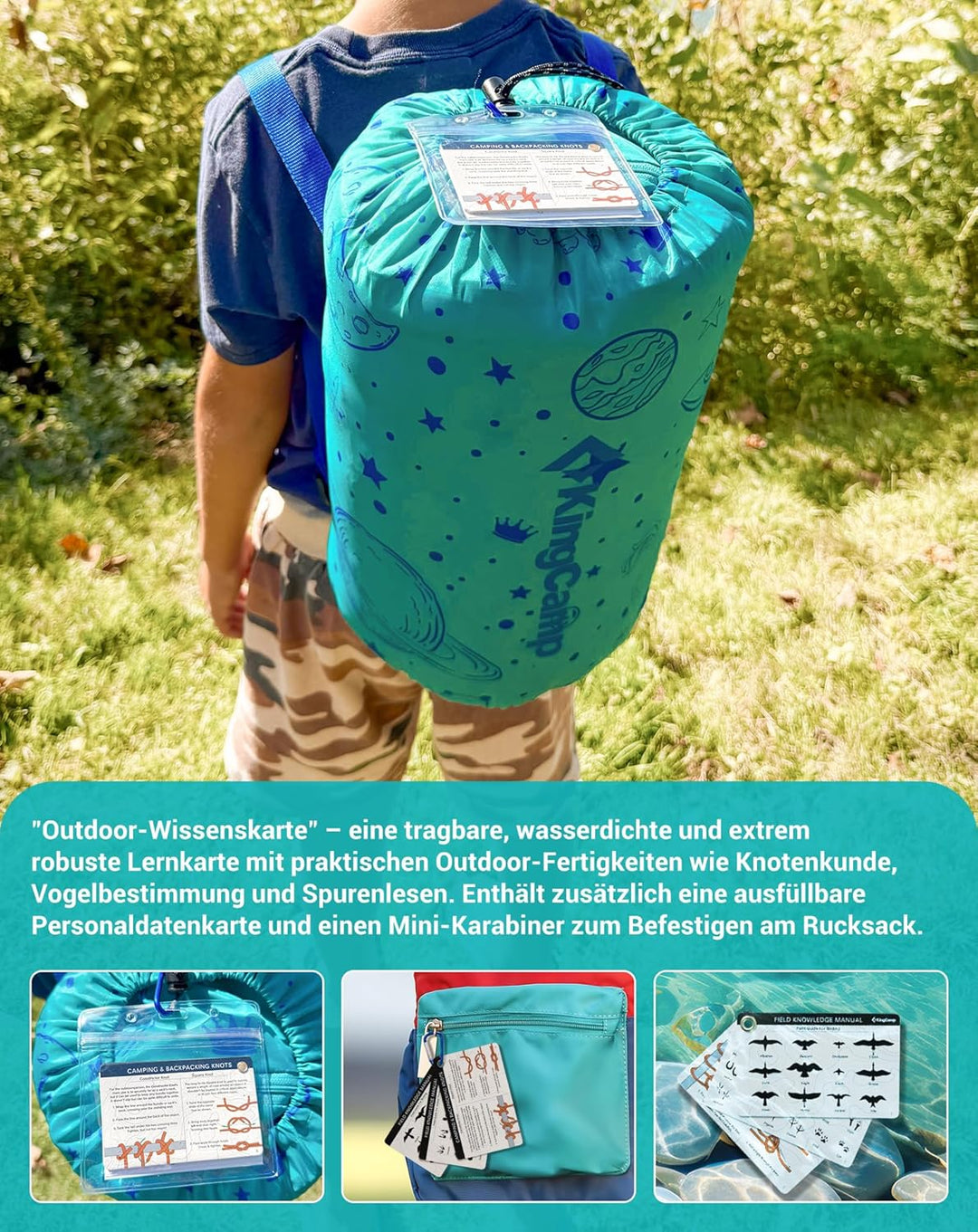 KingCamp Kinderschlafsack Schlafsack Winter Warmer Deckenschlafsack 3-4 Jahreszeiten für Kinder beim