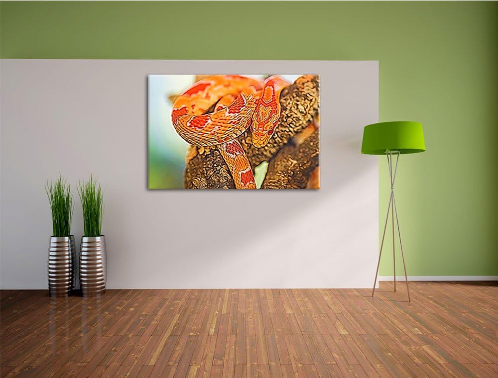 ruhende Kornnatter Deluxe Format: 100x70 cm auf Leinwand, XXL riesige Bilder fertig gerahmt mit Keil