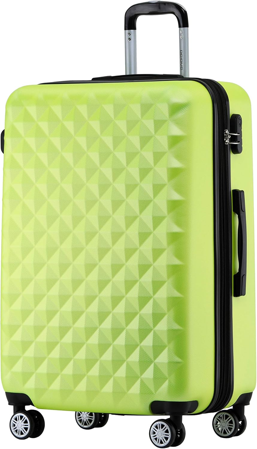 BEIBYE Zwillingsrollen 2066 Hartschale Trolley Koffer Reisekoffer Gepäck M-L-XL-Set (Grün, XL) Grün