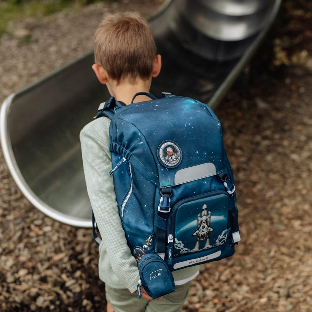 BECKMANN, Schulrucksack-Set Classic, 6-teilig, Grundschule, ergonomisch, inkl. Regenüberzug, 22L Spa