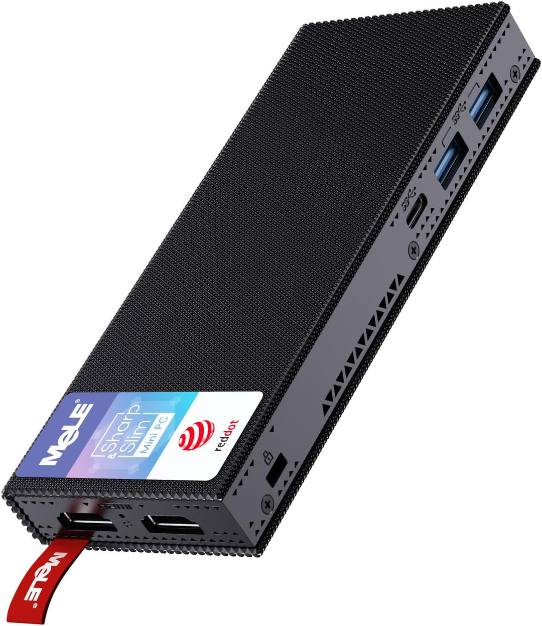 MeLE PCG02 Pro Lüfterloser Mini-PC Stick, Reddot Gewinner 2024, N100 8GB 128GB, Dual HDMI2.0, 4k 60H