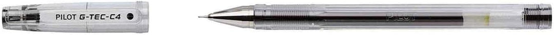 Pilot G Tec C4 Gelschreiber Micro 0,4 mm Schreibspitze 0,2 mm Strichbreite 12 Stück schwarz, schwarz